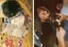 3 часа рисуване на тема Целувката на Густав Климт с напътствията на професионален художник + чаша вино, минерална вода и мини сандвичи в Арт ателие Багри и вино! - thumb 1