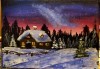 „Коледна нощ“! 3 часа рисуване с вино на 20-ти декември (петък) от 19 часа - рисуване на картина с акварел + чаша вино под инструкциите на професионален художник в Пух арт студио - thumb 1