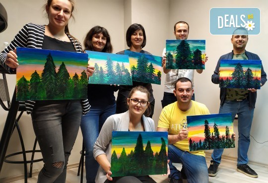 „Коледна нощ“! 3 часа рисуване с вино на 20-ти декември (петък) от 19 часа - рисуване на картина с акварел + чаша вино под инструкциите на професионален художник в Пух арт студио - Снимка 3