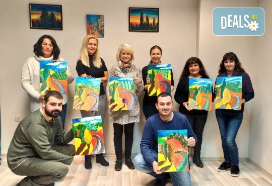 „Коледна нощ“! 3 часа рисуване с вино на 20-ти декември (петък) от 19 часа - рисуване на картина с акварел + чаша вино под инструкциите на професионален художник в Пух арт студио - Снимка 4