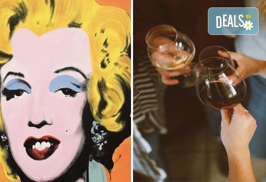 3 часа рисуване на тема Мерилин Монро, вдъхновени от Анди Уорхол, с напътствията на професионален художник + чаша вино и минерална вода в Арт ателие Багри и вино! - Снимка 1