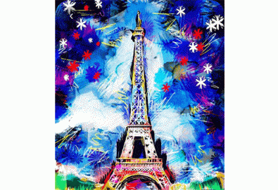 3 часа рисуване на прелестната Нова година в Париж с акварел на 12.01. от 18ч. + чаша вино в Пух арт студио