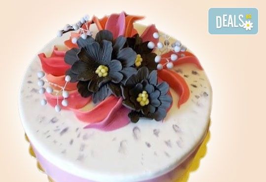 Торта с цветя! Празнична 3D торта с пъстри цветя, дизайн на Сладкарница Джорджо Джани - Снимка 16