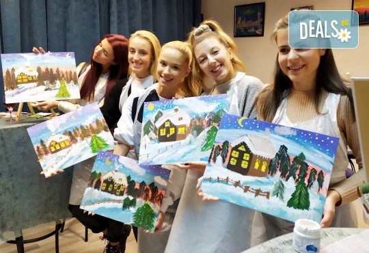 3 часа рисуване на романтичен Залез с акварел на 17.01. от 19ч. + чаша вино в Пух арт студио - Снимка 7