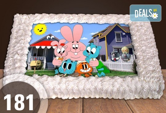 За най-малките! Голяма торта със снимка 20, 25 или 30 парчета за празника на Вашето дете с герой от филмче от Сладкарница Джорджо Джани - Снимка 1