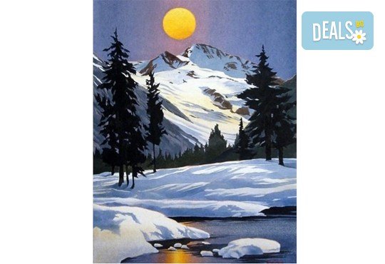 3 часа рисуване на Зимна приказка на 31.01. от 19ч. + чаша вино в Пух арт студио - Снимка 1