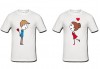 Романтично и забавно! 2 броя тениски за двойки със снимка или щампа по Ваш избор от Хартиен свят! - thumb 1