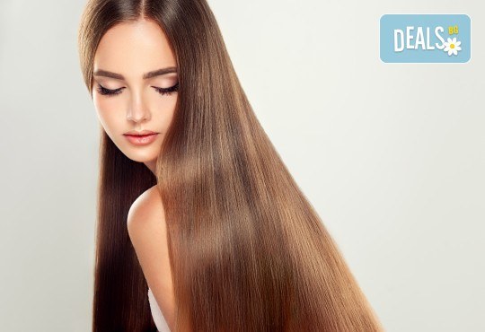 Възстановяваща терапия в продукти на Alfaparf - ампула, маска и кристали + прав сешоар и бонус: подстригване на връхчета в салон Golden Angel, до НДК - Снимка 2