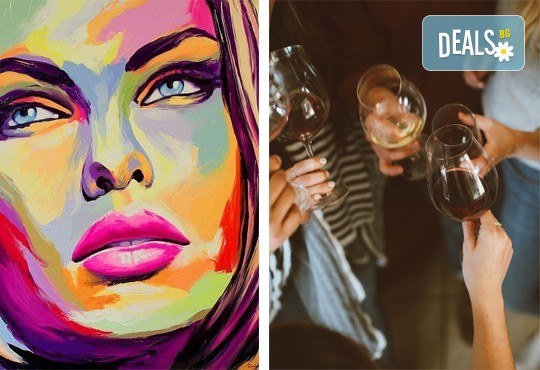 3 часа рисуване на тема Красота, с напътствията на професионален художник + чаша вино и минерална вода в Арт ателие Багри и вино - Снимка 1