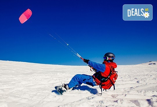 Екстремно зимно забавление! Сноукайт приключение за двама - за начинаещи или среднонапреднали, с включена екипировка - Снимка 1
