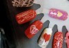 Маникюр за Св. Валентин с гел лак BlueSky, с 2 или 4 декорации, вграждане на камъчета и надпис от Салон Мечта! - thumb 5
