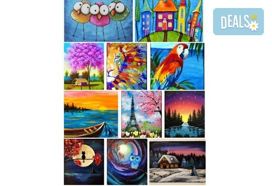 Рисуване и вино! 3 часа рисуване на картина с акрил през февруари + чаша вино в Пух арт студио - Снимка 22