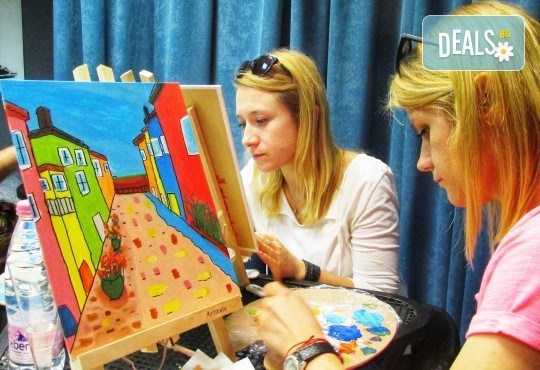 Рисуване и вино! 3 часа рисуване на картина с акрил през февруари + чаша вино в Пух арт студио - Снимка 2