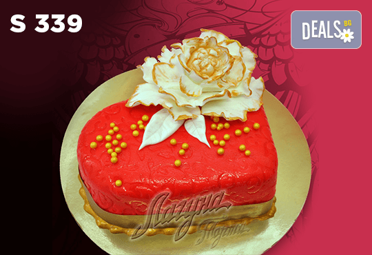 Подарете уникална бутикова торта „Романтично сърце” на любимия човек в цвят и вкус по желание, от сладкарница Лагуна! - Снимка 5