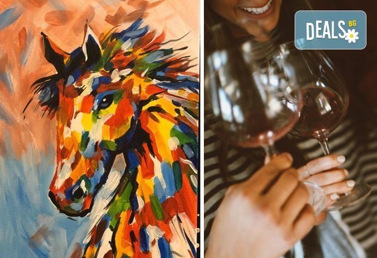 3 часа рисуване на Вихър на 15.03. с напътствията на професионален художник, чаша вино и вода в Арт ателие Багри и вино - Снимка 1