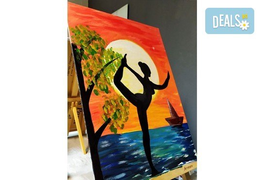 Рисуване и вино! 3 часа рисуване на картина с акрил през м. март + чаша вино в Пух арт студио - Снимка 28