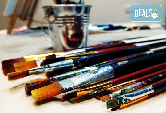 Рисуване и вино! 3 часа рисуване на картина с акрил през м. март + чаша вино в Пух арт студио - Снимка 21