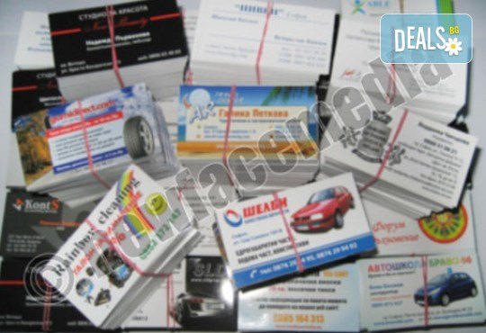 1000 пълноцветни двустранни лукс визитки! Висококачествен печат върху 340 г картон от New Face Media - Снимка 2