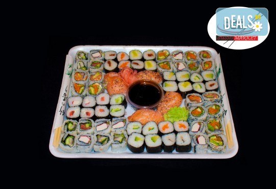 Вземете 68 хапки с пушена сьомга, филаделфия и скариди или херинга от Sushi Market на супер цена! - Снимка 2