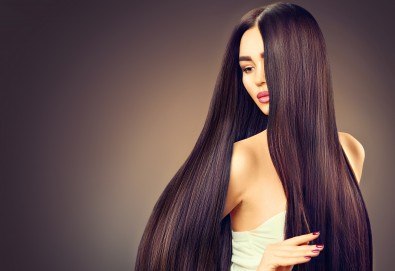 Полиране на коса - премахване на цъфтежите без отнемане на дължината, масажно измиване, ламиниране за дълготраен блясък и здравина, прическа със сешоар + йонизираща или кератинова преса в салон Madonna