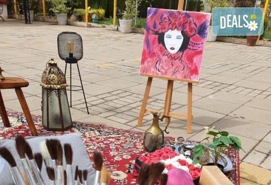 Романтика на 24-ти май! 3 часа рисуване на открито на тема Париж, с напътствията на професионален художник + чаша вино и минерална вода в Арт ателие Багри и вино - Снимка 7