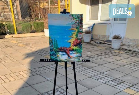 Романтика на 24-ти май! 3 часа рисуване на открито на тема Париж, с напътствията на професионален художник + чаша вино и минерална вода в Арт ателие Багри и вино - Снимка 8