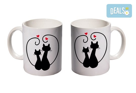Романтичен подарък за влюбени! 2 броя чаши за двойки с дизайн по избор от Хартиен свят - Снимка 4