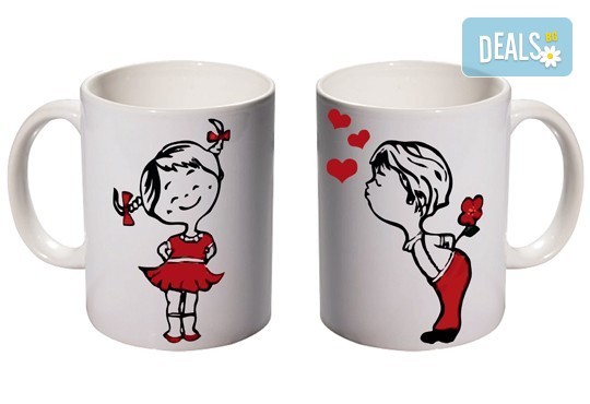 Романтичен подарък за влюбени! 2 броя чаши за двойки с дизайн по избор от Хартиен свят - Снимка 2