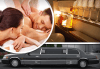 Подарете SPA пакет „San Remo“! Трансфер с лимузина „Lincoln“ до Senses Massage & Recreation, синхронен масаж за двама, релакс зона, сауна, уиски и бадеми от San Diego Limousines - thumb1 1