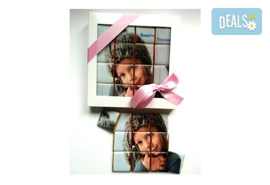 Сладък подарък за любим човек! Персонализирани мини шоколадчета със снимка на клиента - 16, 32 или 48 броя - Снимка 1