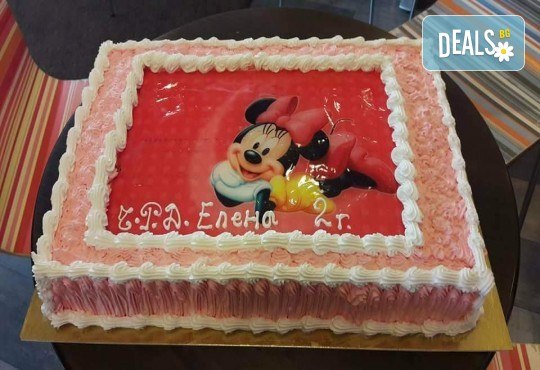 Голяма детска торта 20, 25 или 30 парчета със снимка на любим герой от Сладкарница Джорджо Джани - Снимка 18