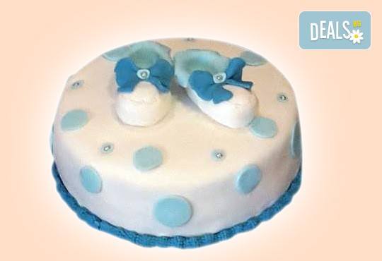 Честито бебе! Торта за изписване от родилния дом, за 1-ви рожден ден или за прощъпулник, специална оферта на Сладкарница Джорджо Джани - Снимка 1