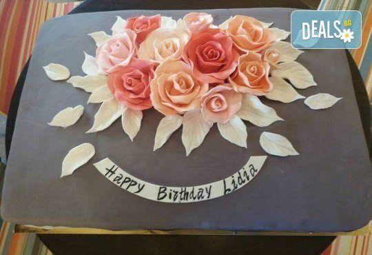 Торта с цветя! Празнична 3D торта с пъстри цветя, дизайн на Сладкарница Джорджо Джани - Снимка 37