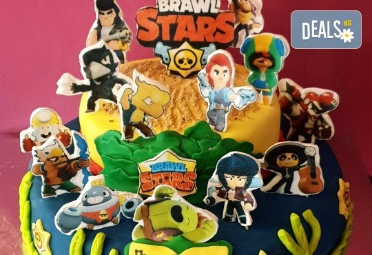 Смърфове, Миньони & Brawl stars! Голяма детска 3D торта 37 ПАРЧЕТА с фигурална ръчно изработена декорация от Сладкарница Джорджо Джани - Снимка 4