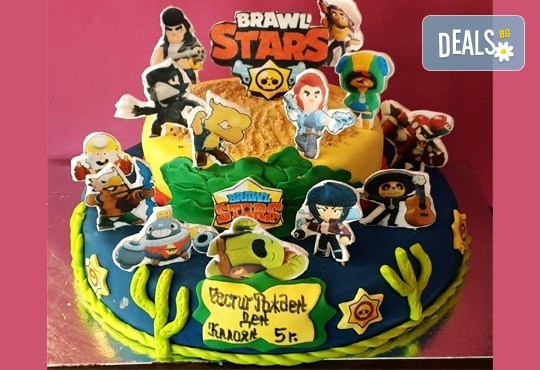 Смърфове, Миньони & Brawl stars! Голяма детска 3D торта 37 ПАРЧЕТА с фигурална ръчно изработена декорация от Сладкарница Джорджо Джани - Снимка 2