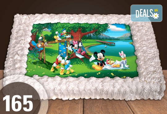 Голяма детска торта 20, 25 или 30 парчета със снимка на любим герой от Сладкарница Джорджо Джани - Снимка 53