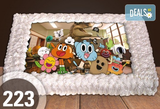 Голяма детска торта 20, 25 или 30 парчета със снимка на любим герой от Сладкарница Джорджо Джани - Снимка 13