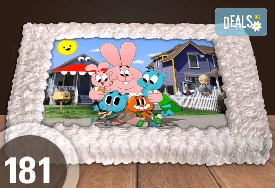 Голяма детска торта 20, 25 или 30 парчета със снимка на любим герой от Сладкарница Джорджо Джани - Снимка 81