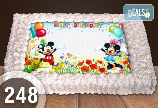 Голяма детска торта 20, 25 или 30 парчета със снимка на любим герой от Сладкарница Джорджо Джани - Снимка 125