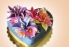 За кумовете! Празнична торта Честито кумство с пъстри цветя, дизайн сърце, романтични рози, влюбени гълъби или др. от Сладкарница Джорджо Джани - thumb 12