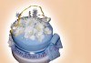 За кумовете! Празнична торта Честито кумство с пъстри цветя, дизайн сърце, романтични рози, влюбени гълъби или др. от Сладкарница Джорджо Джани - thumb 15