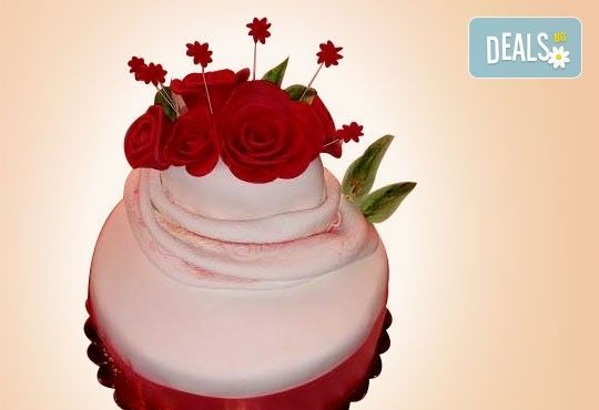 Торта с цветя! Празнична 3D торта с пъстри цветя, дизайн на Сладкарница Джорджо Джани - Снимка 8