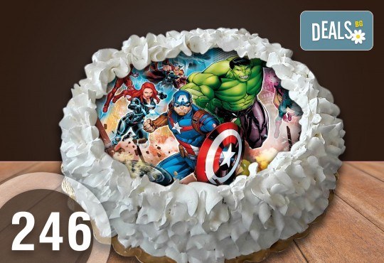 Детска торта с 12 парчета с крем и какаови блатове + детска снимка или снимка на клиента, от Сладкарница Джорджо Джани - Снимка 7