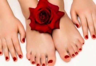 Маникюр и педикюр с гел лак CND или Bluesky и 2 декорации в Салон за красота Bellisima