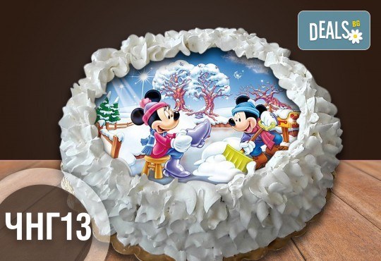 Коледно-новогодишна торта с 12 парчета с крем и какаови блатове + коледна снимка или снимка на клиента, от Сладкарница Джорджо Джани - Снимка 11