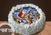 Коледно-новогодишна торта с 8 парчета с крем и какаови блатове + коледна снимка или снимка на клиента, от Сладкарница Джорджо Джани - thumb 4