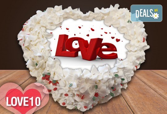 Торта сърце за влюбени! Сърце с любима снимка: 8, 12 или 16 парчета от Сладкарница Джорджо Джани - Снимка 4