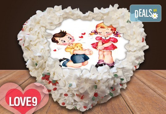 Торта сърце за влюбени! Сърце с любима снимка: 8, 12 или 16 парчета от Сладкарница Джорджо Джани - Снимка 2