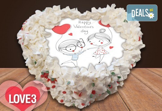 Торта сърце за влюбени! Сърце с любима снимка: 8, 12 или 16 парчета от Сладкарница Джорджо Джани - Снимка 5
