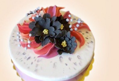 Торта с цветя! Празнична 3D торта с пъстри цветя, дизайн на Сладкарница Джорджо Джани - Снимка